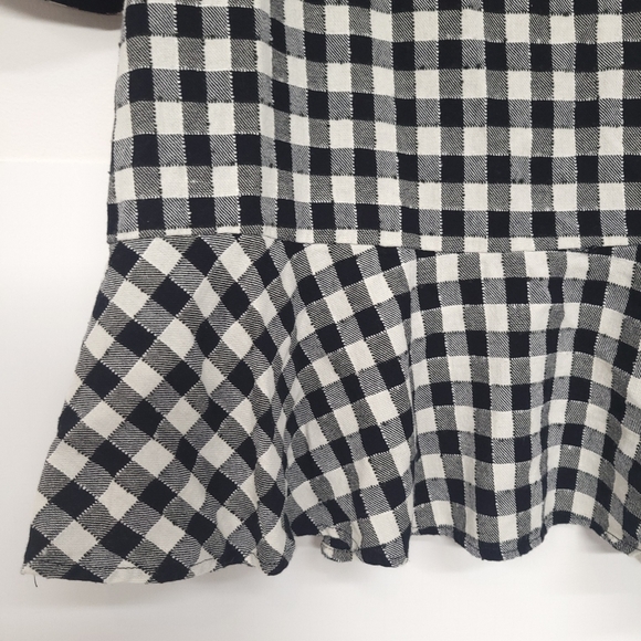 Zara black and white gingham peplum dress, size small - Picture 3 of 13